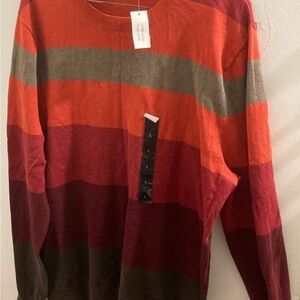 Men's Luxe Crewneck Striped Colorblock Sweater by Banana Republic